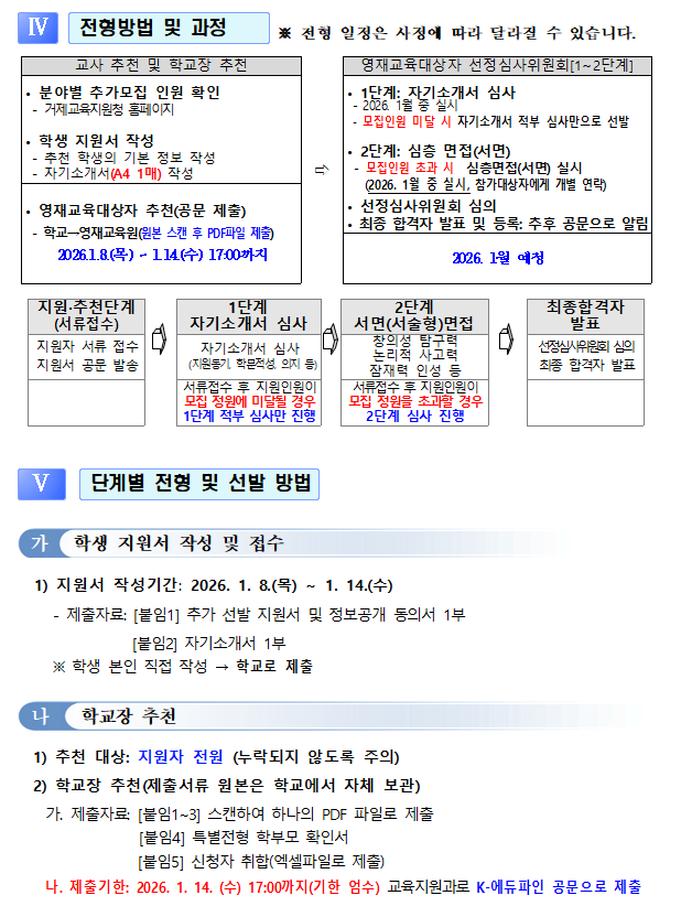 거제교육지원청영재교육원 영재교육대상자 추가 선발 계획3.PNG
