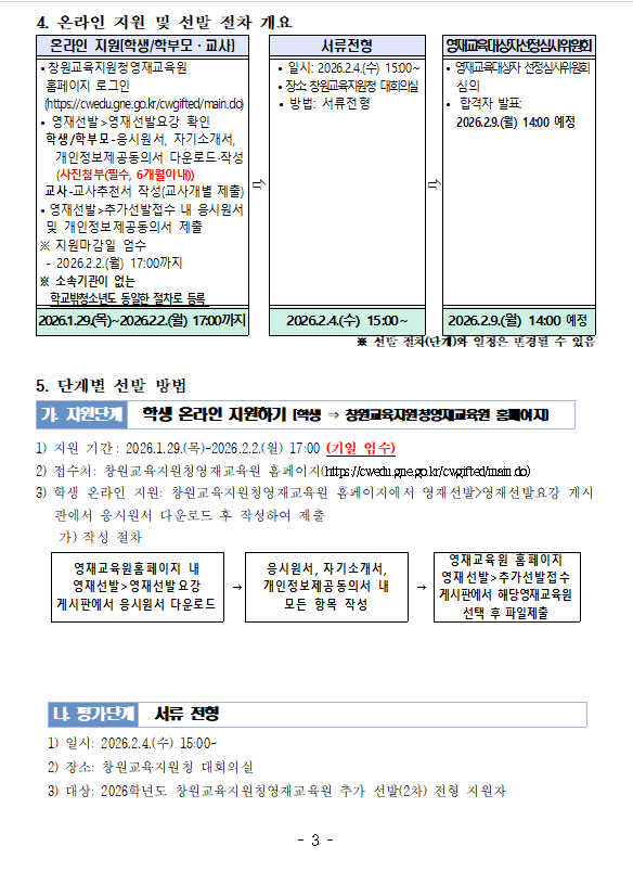창원교육지원청영재교육원 영어과정 영재교육대상자 추가 선발 요강3.PNG